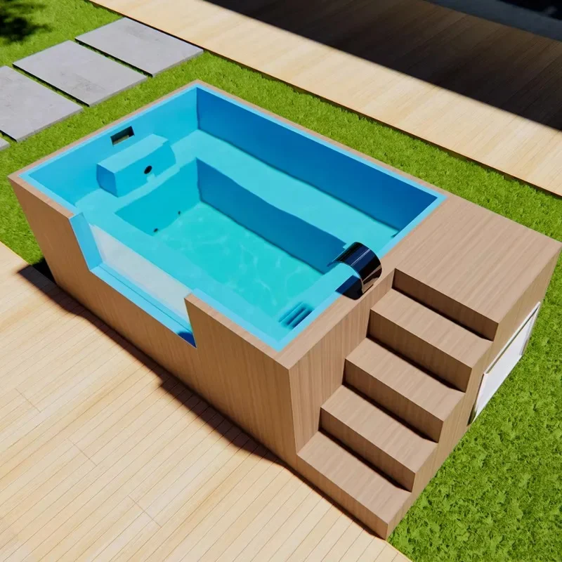 Large Outdoor Prefabricated Underground Swimming Pool, Waterproof Fiberglass Above-ground Container Swimming Pool