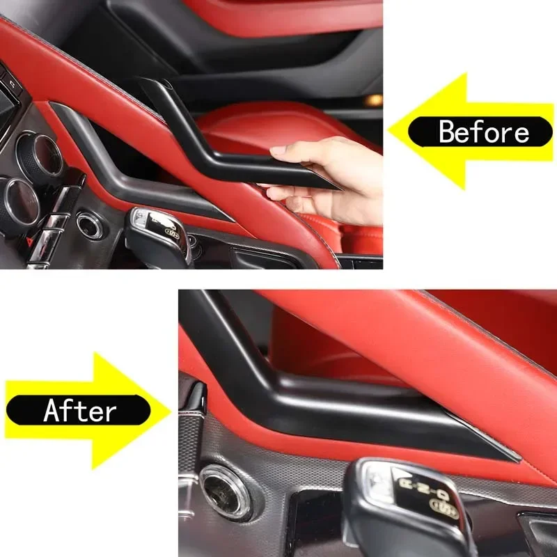 

1Pcs ABS carbon fiber For Jaguar F-TYPE 2013-2025+ Car central control gear right side L-shaped trim Car protection accessories