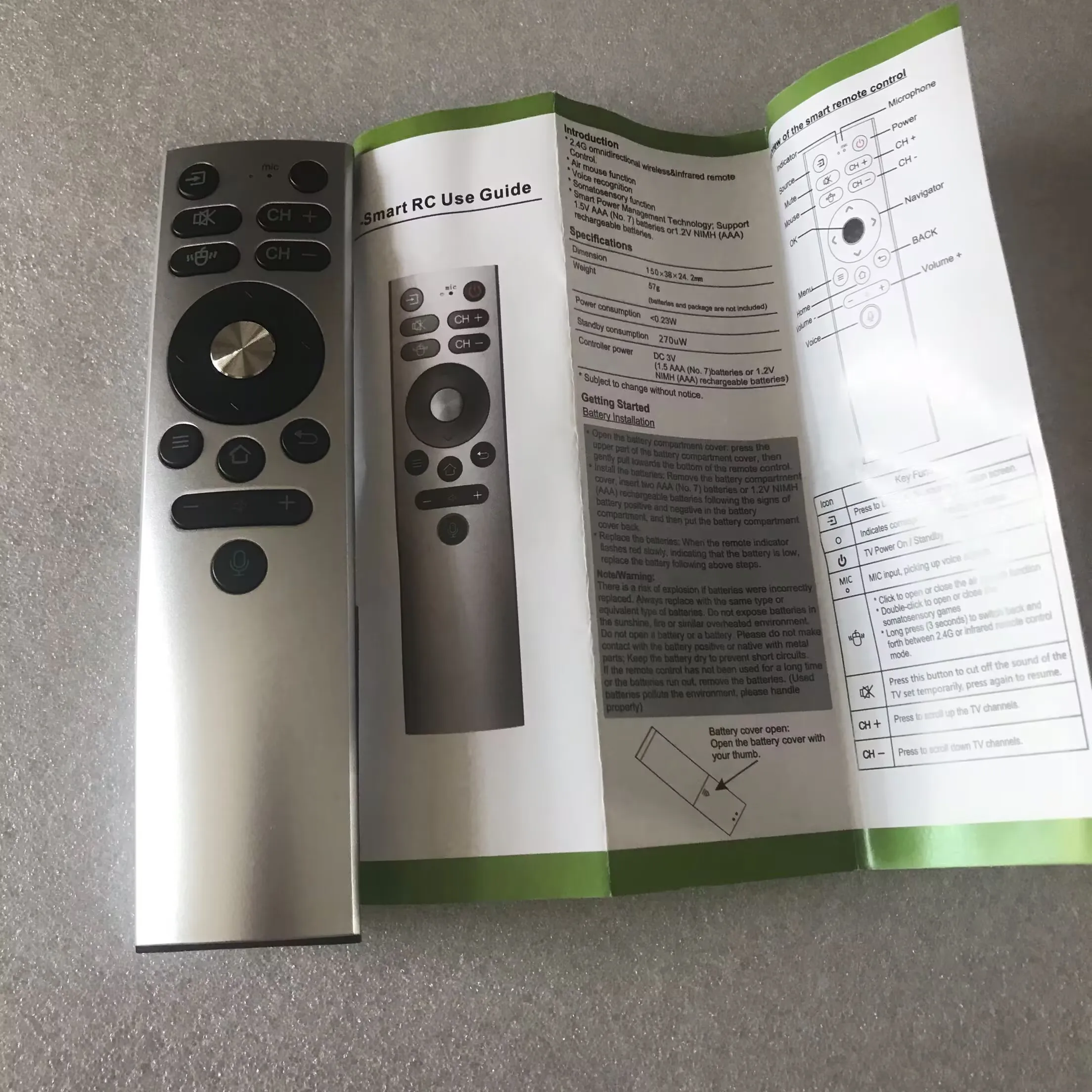 2.4G Air Mouse Voice Remote Control Gyroscope Somatosensory IR Wireless Smart Remote For Android TV Box