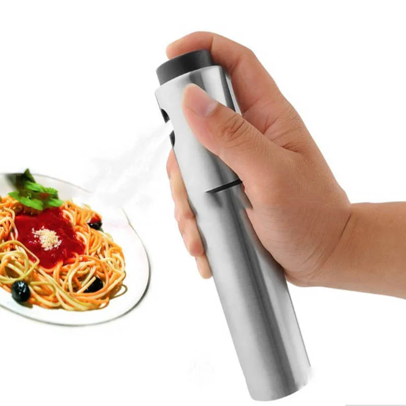 

Stainless Steel Oil Bottle Pourer Glass Oil Vinegar Can Liquid Spray Bottle for Food Salad BBQ Cooking