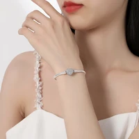 Original 925 Sterling Silver Bracelets Bangles Love Heart Clip Charms Beads Snake Chains For Women Rose Gold DIY Luxury Jewelry - Image 2