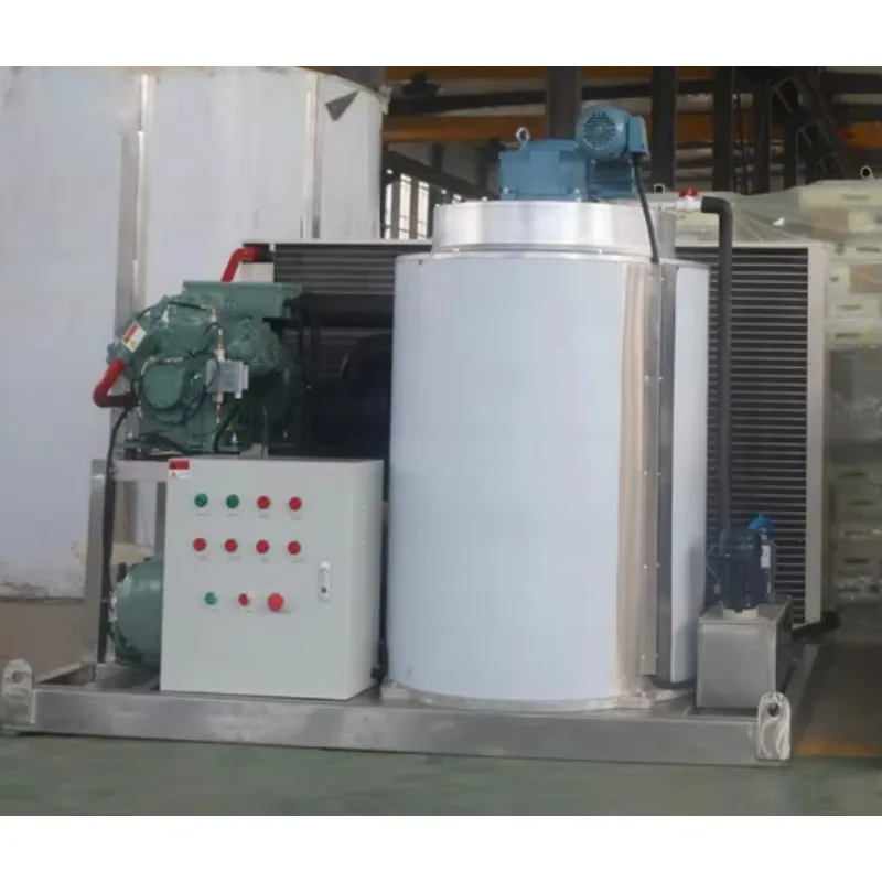 1 5 10 Ton Salt Water Flake Ice Maker Machine Marine Industrial Flake Ice Evaporator for Fish China Factory Price