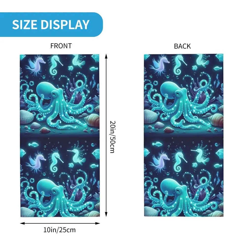 المخلوقات البحرية قنديل البحر الأخطبوط الحوت وشاح منديل الرقبة قناع الوجه البوليستر #5