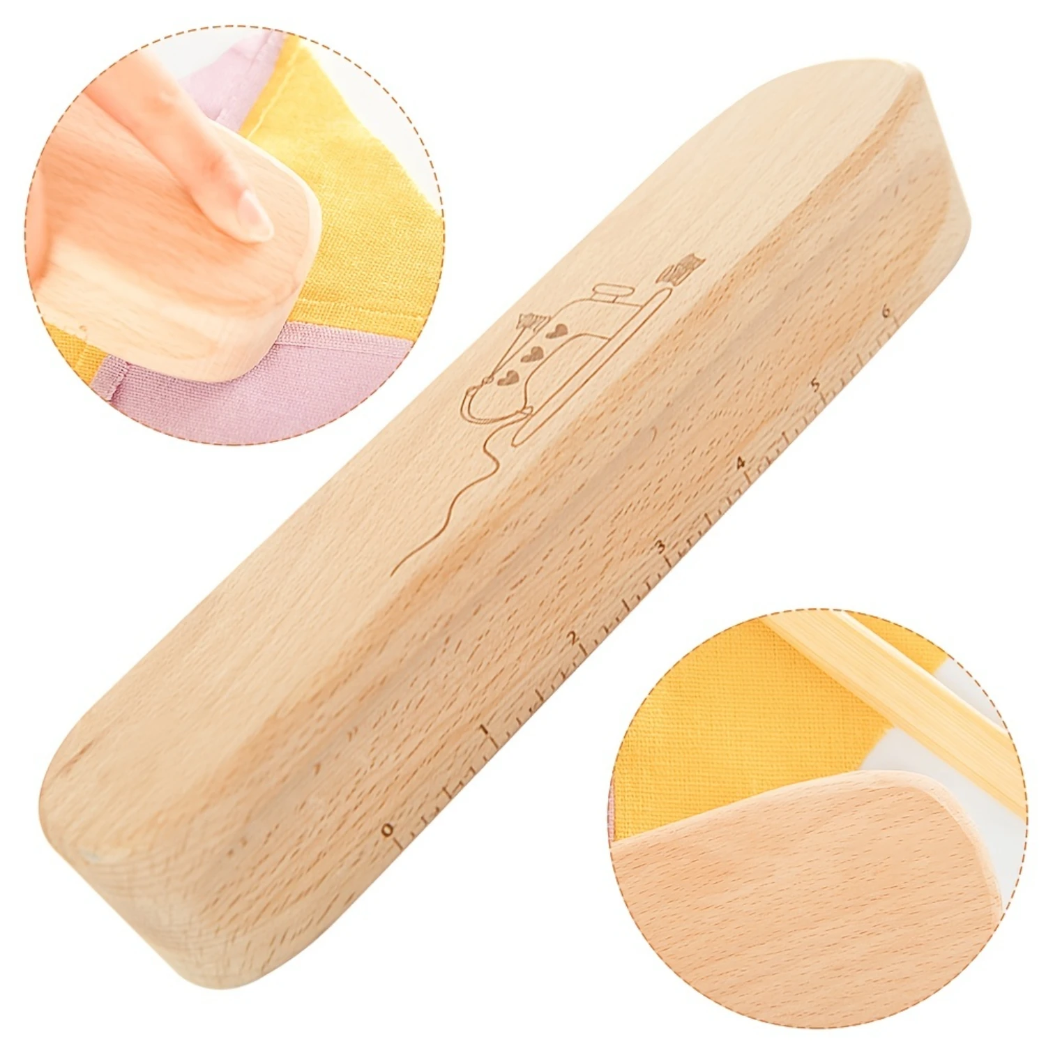 1pc Wood Patchwork Sewing Tool Handheld For Ironing Tailor Clapper Point Pressing Sewing Tools