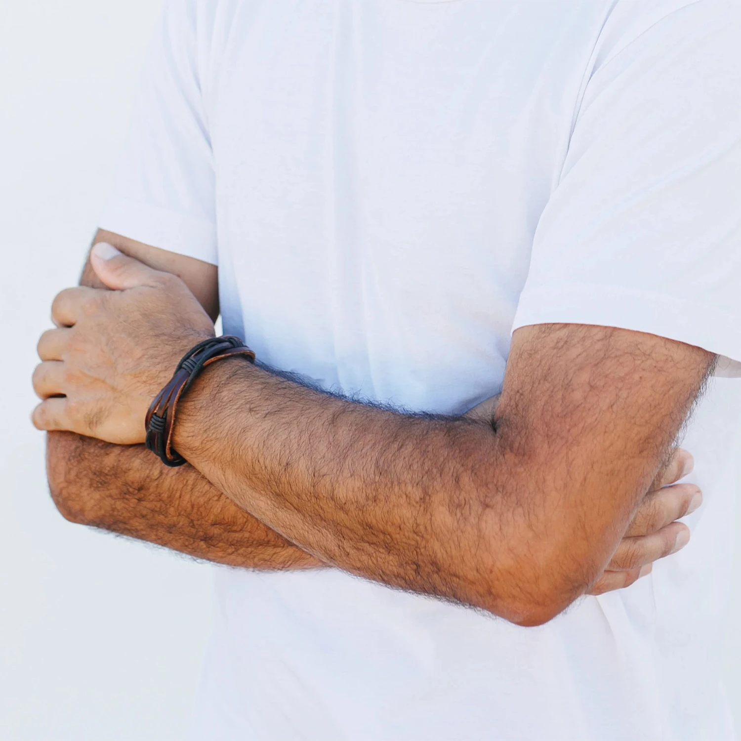 Men's Genuine Leather Braided Bracelet,Adjustable Length Bracelet,Men's Gifts,Best Gift for Husband/Father,1pc