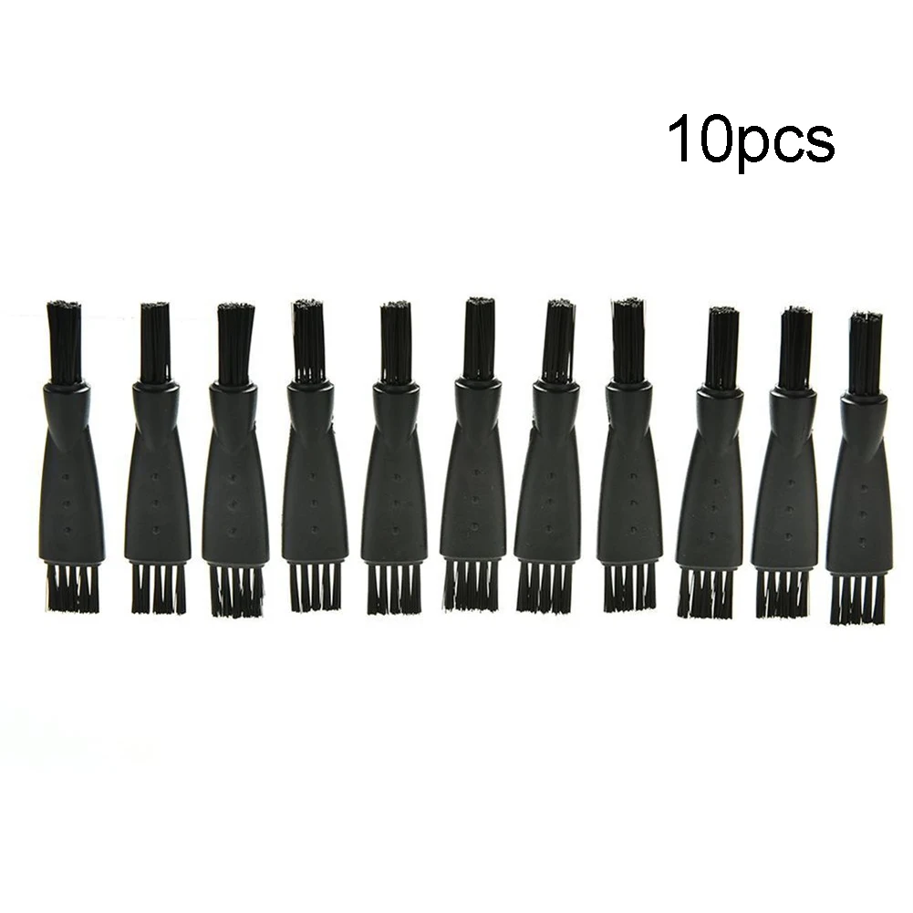 10Pcs Shaver Brush Cleaning Brush Electric Double Sided Trimmer Shaver Brush Cleaner Set Nylon Bristles PP Handle