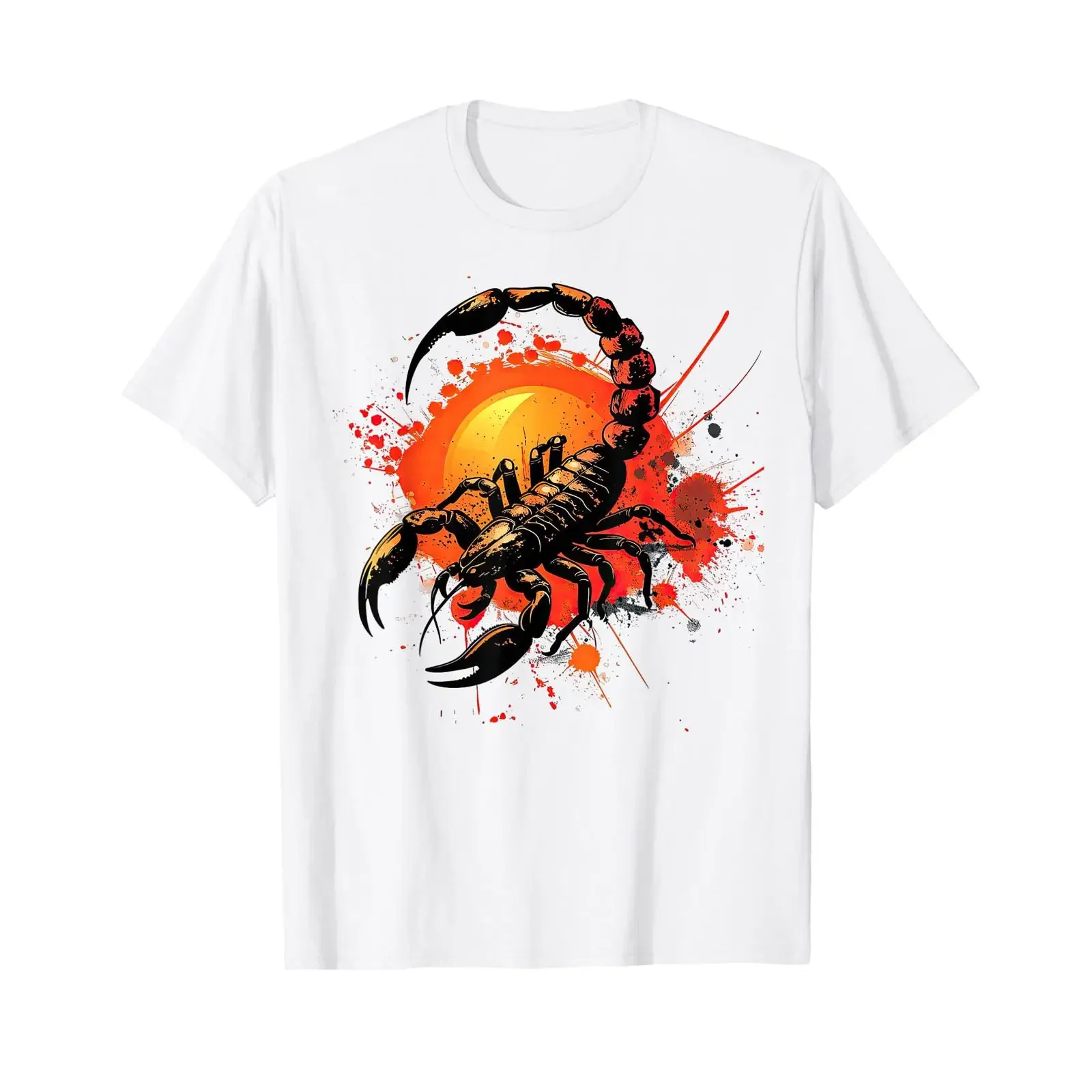 Scorpio Horoscope Vintage Retro Illustration Zodiac Sign T Shirt vintage Washed Top For Everyday Wear Unisex Slightly
