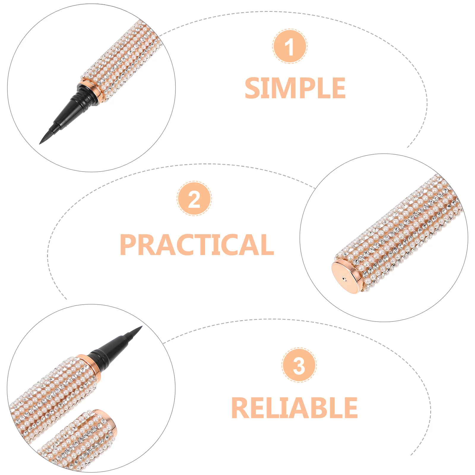 1 Stück Augenfutter-Stift, flüssiger Eyeliner, wasserdicht und schweißfest, schnell trocknende Formel für präzise Linien, kreatives Schönheitszubehör