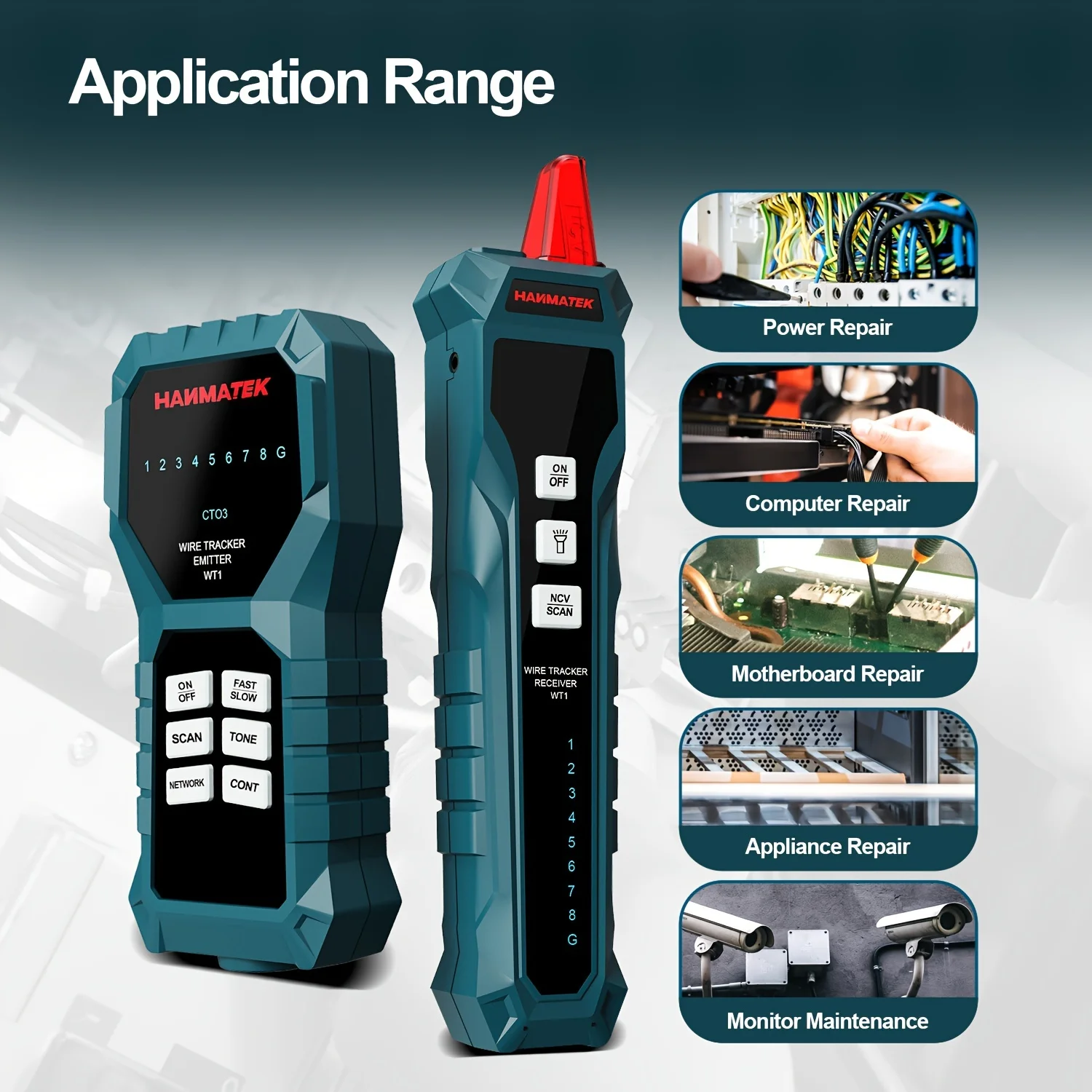 HANMATEK WT1 Network Cable Tester, RJ45 RJ11 Wire Tester Ethernet Cable Tester, Telephone Line Finder Circuit Breaker Finder