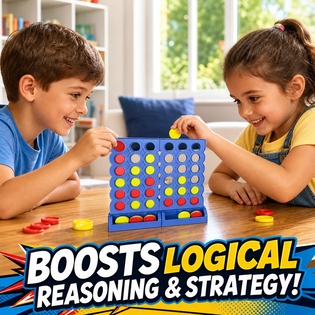 Classic Connect 4 Game 4 in a Row Grid Strategy Board Game 2 Player Logic Thinking Desktop Toy for Kids Family view 6