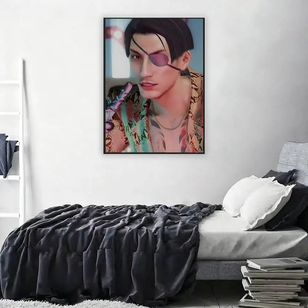 Goro Majima Game Y-Yakuza Cute Poster Retro Paper Sticker DIY Room Bar Cafe Aesthetic Art Wall