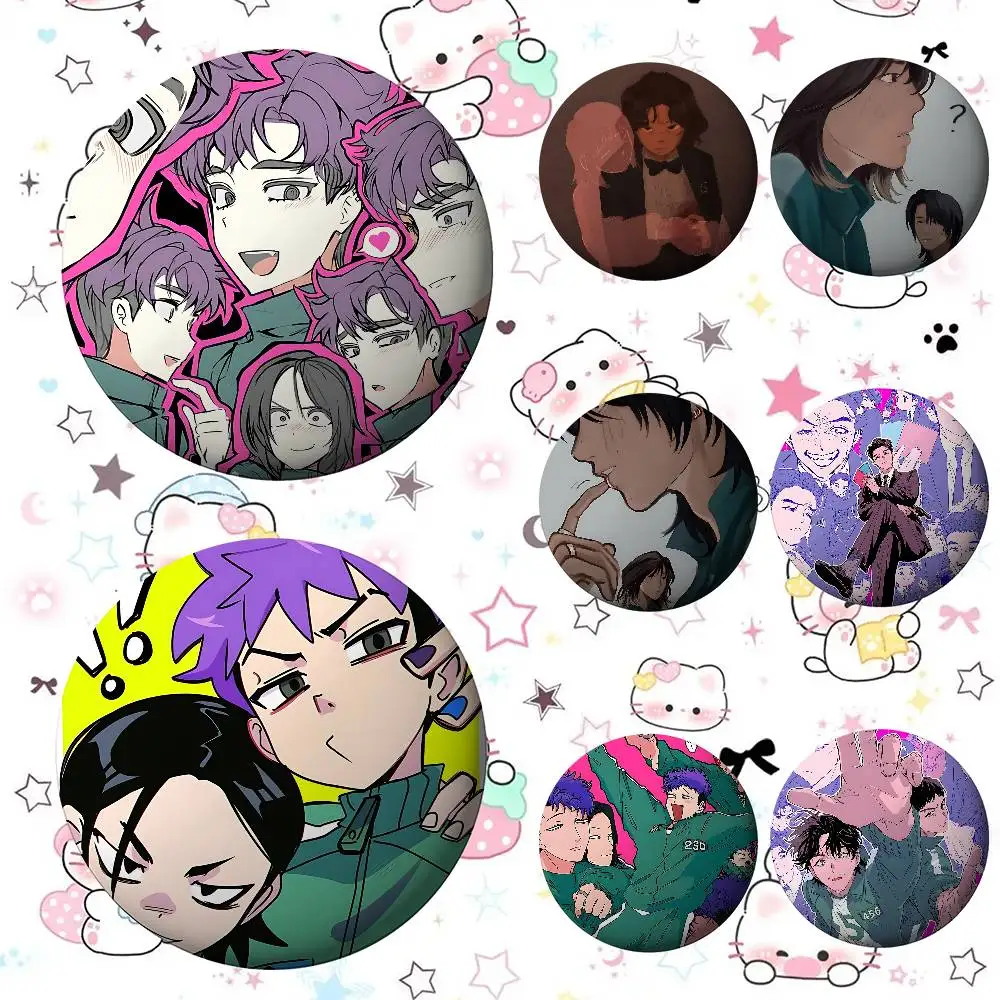 كوريا S-SquidS لطيف GameS شخصية شارات الكرتون التلبيب دبابيس دبوس الصدر شارة المشجعين الحلي يعرض الناس على ظهره الزينة #2