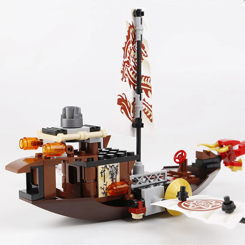 Ninja Kai Schicksal Bounty Schiff Fähre Drachen Boot Gebäude Block Kit Classic Movie Modell Bricks Set Kinder Pädagogisches Spielzeug Geschenk