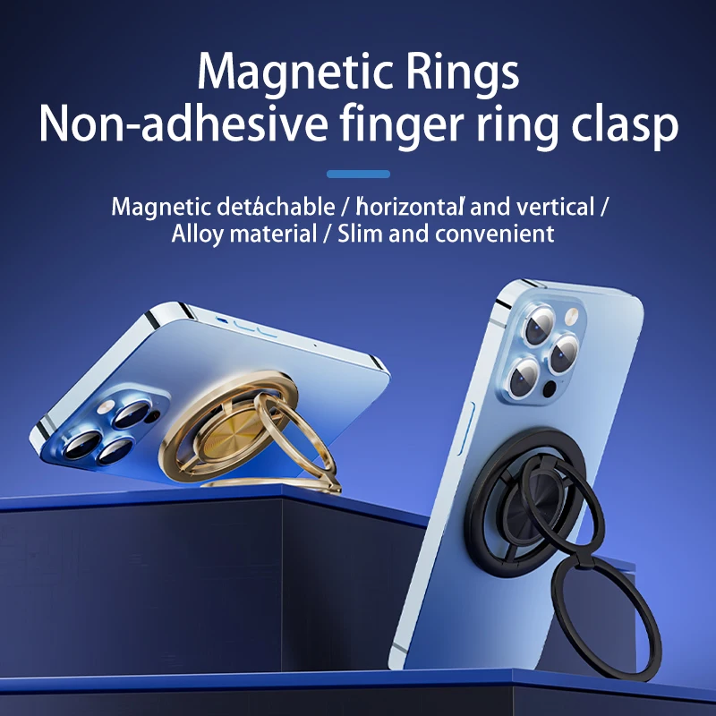 

Магнитные кольца, кольцо на палец, застежка, Держатель Для Magsafe, сильная Магнитная подставка, складная подставка для iPhone 13 14 15 Xiaomi