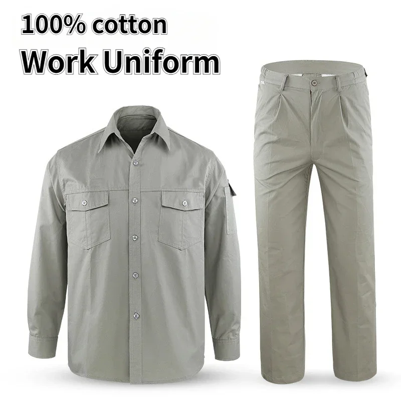 

Cotton Work Uniform Set for Men Women(Jacket and Pants) for Electrical Engineering Mechanic Construction Safety Coveralls