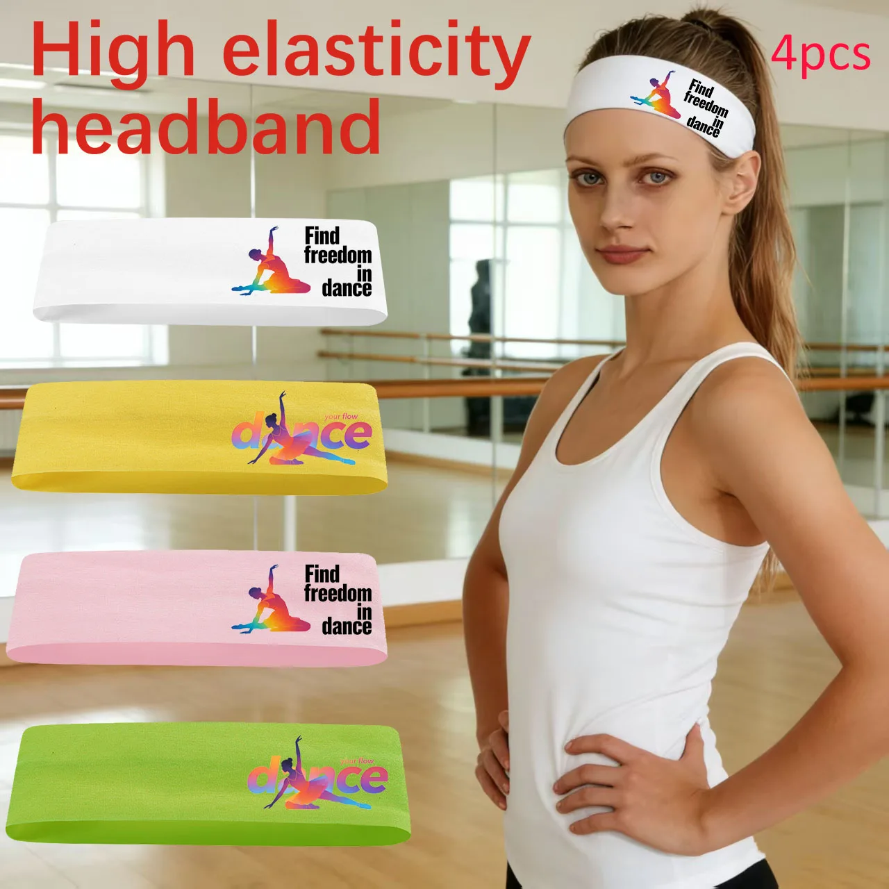 

4 шт., мягкая спортивная повязка на голову унисекс, устойчивая к поту, подходит для йоги, баскетбола, фитнеса, езды на велосипеде, фитнеса и жизни