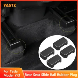4pcs Rear Seat Slide Rail Anti-Kick Rubber Plug Protective Cover Cap Auto Car Interior Accessories for Tesla Model Y Model 3