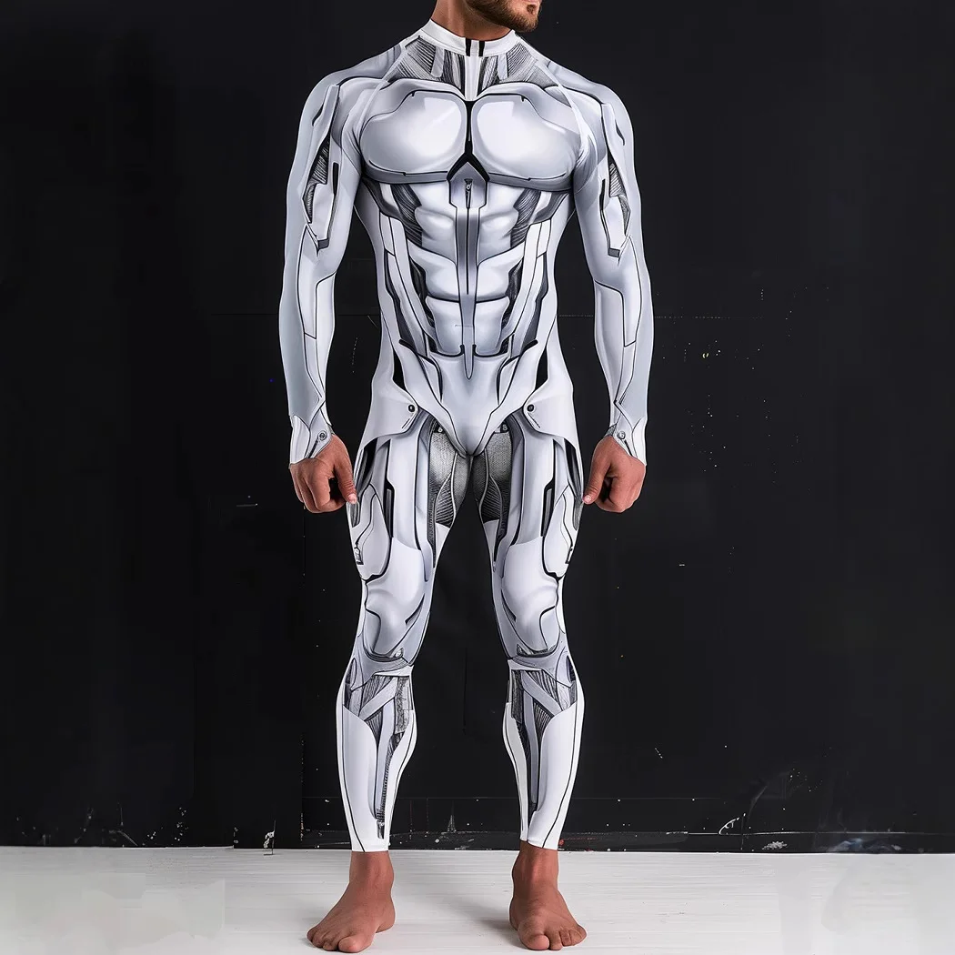 Armor 3D Printed Jumpsuit Bodysuit Cosplay Robot Men's and Women's Performance Costumes Stage Costumes Halloween
