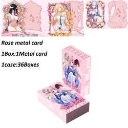 New Goddess Story Waifu Rose Metal Card Gathering Manga Tide Play 1case Graduation Highly Popular Anime Goddess Cards Toys Gift