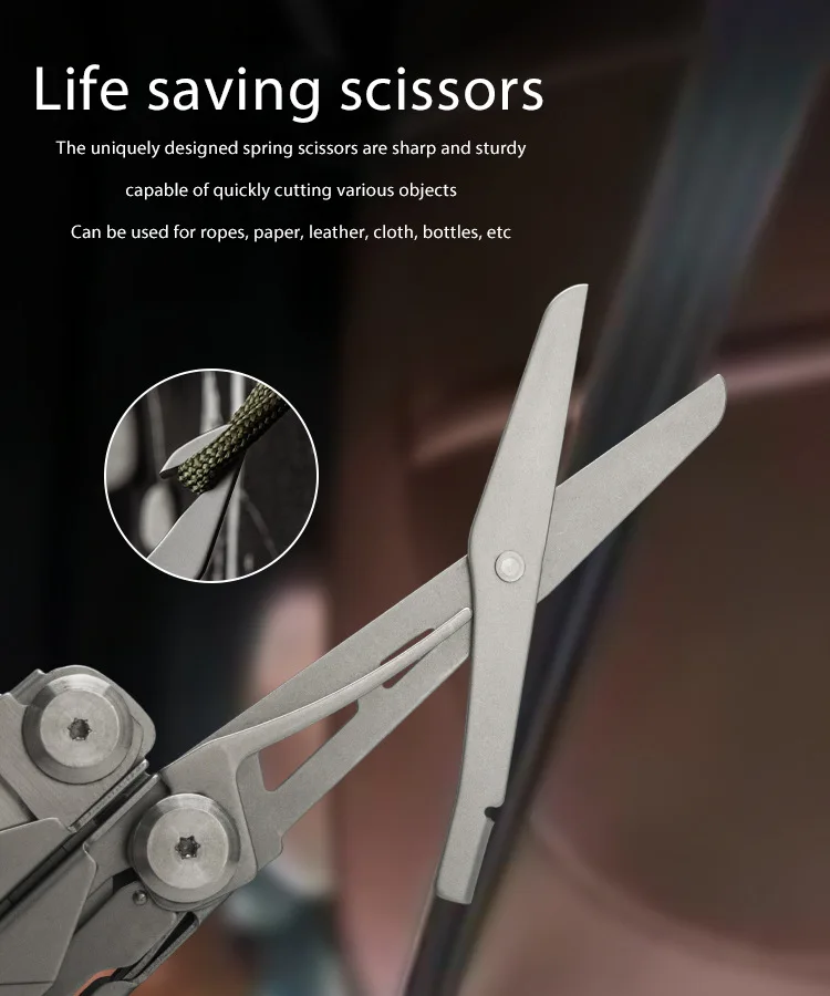 16-in-1 Multitool-Zange, faltbar, aus Edelstahl, Taschen-EDC-Überlebenswerkzeug-Set, tragbare Camping- und Wander-Ausrüstung für den Außenbereich – Detail 13