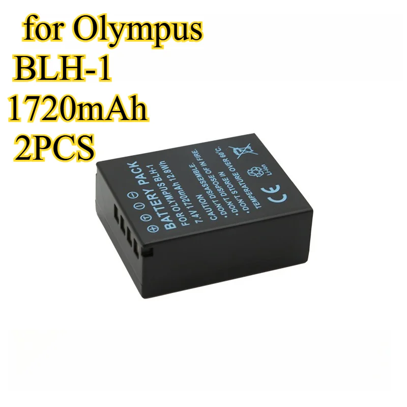 

2PCS 1720mAh Replacement Battery for Olympus BLH-1 Compatible with EM1 Mark II/III EM1II/EM1III High Capacity Long Lasting