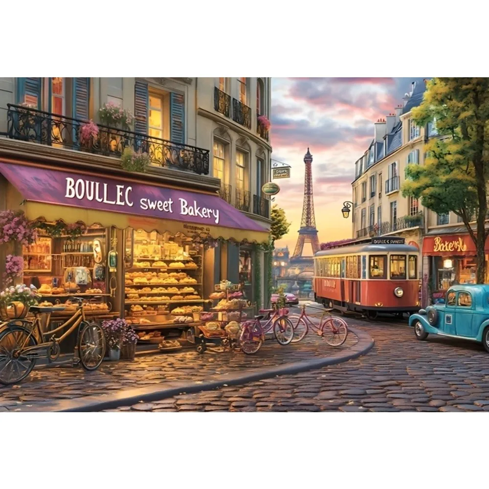 

500/1000/1200/2000PCS Puzzles for Adult The Scenery on The Streets of Paris Jigsaw As A Holiday Gift Unframed Home Decoration