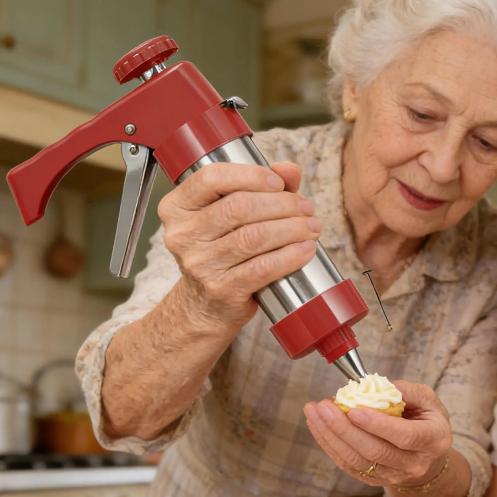 

Cookie Press Manual Heavy Duty Stamp Cookie Maker Machine Kitchen Pastry Press For Dough Pizzelle Cake Dessert Family Home Baker
