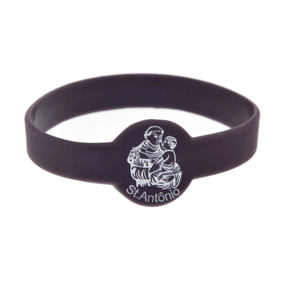 25 Stück St. Antonius 'Rogai Por Nos' Jesus Silikon-Armband Uhrenform-Design Katholischer Andachts-Schmuck Armband – Detail 5