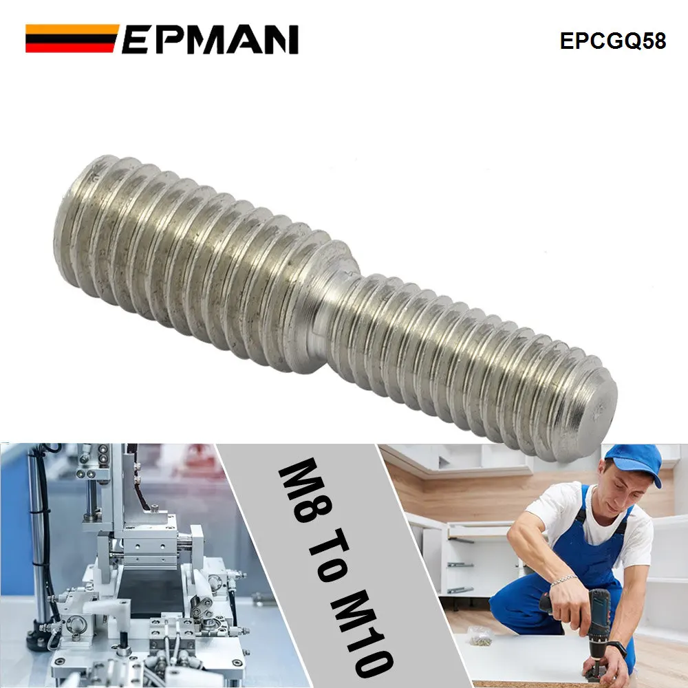 

EPMAN Male Machine Screw Thread Adapter M8 To M10 304 Stainless Steel Reduction Threaded Bolts EPCGQ58