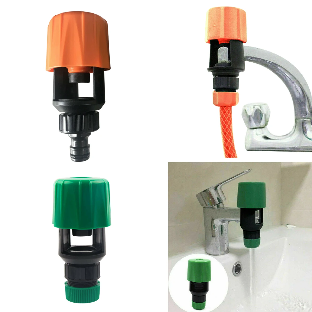 

Black+Green Black+Orange Kitchen sink mixer to garden hose pipe connector Plastic adapter, garden connector Adapter Indoor