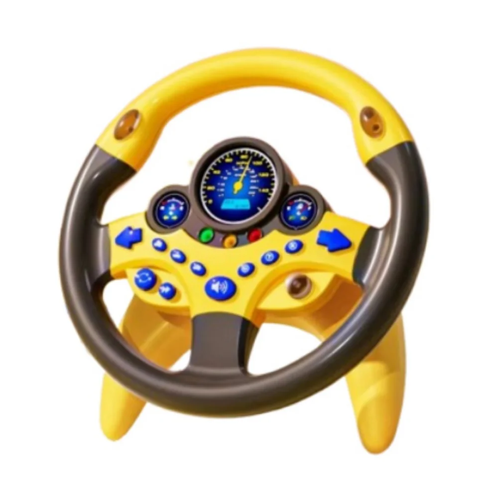 Creative Steering Wheel 360° Rotation Funny Simulation Steering Wheel Traceless Sticker Montessori Driving Simulator Outdoor