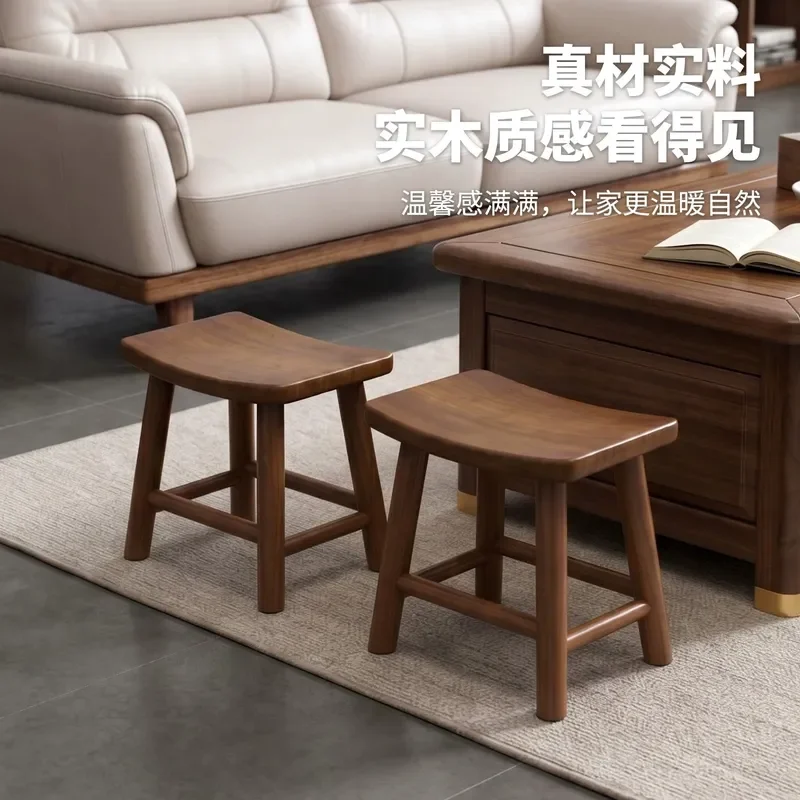 New Chinese Style Solid Wood Saddle Stool Entrance Shoe Change Bench Living Room Sofa Edge Practical Non Slip Bathroom Low