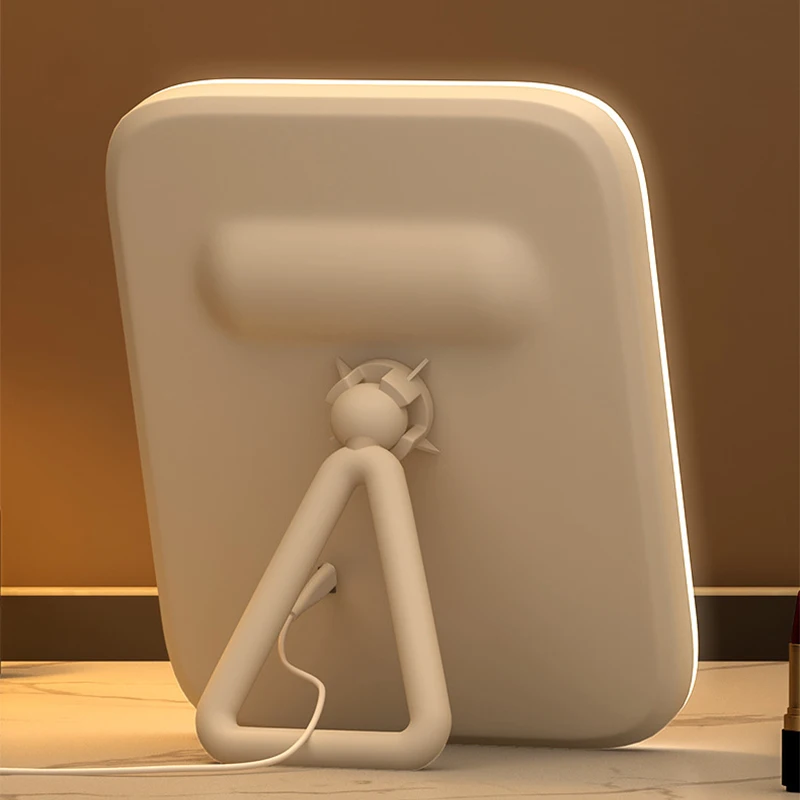 LED Smart Studentenslaapzaal Desktop Invullicht Kleine spiegel, make-upspiegel met licht, meisjesslaapkamer kaptafelspiegel