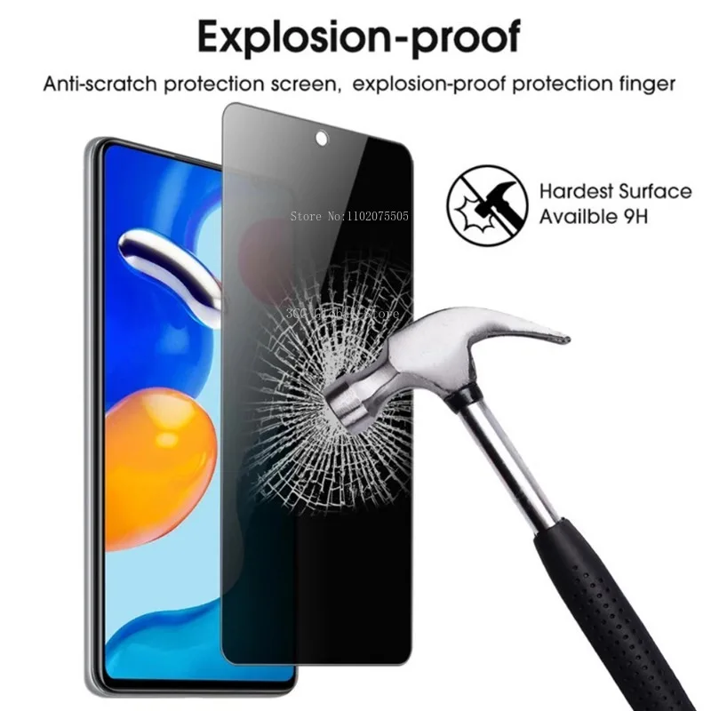 3Pcs Anti Spy Tempered Glass For Xiaomi Redmi Note 11 10 Pro Privacy Screen Protector Redmi Note11 Pro Plus Redmi Note 10 Glass