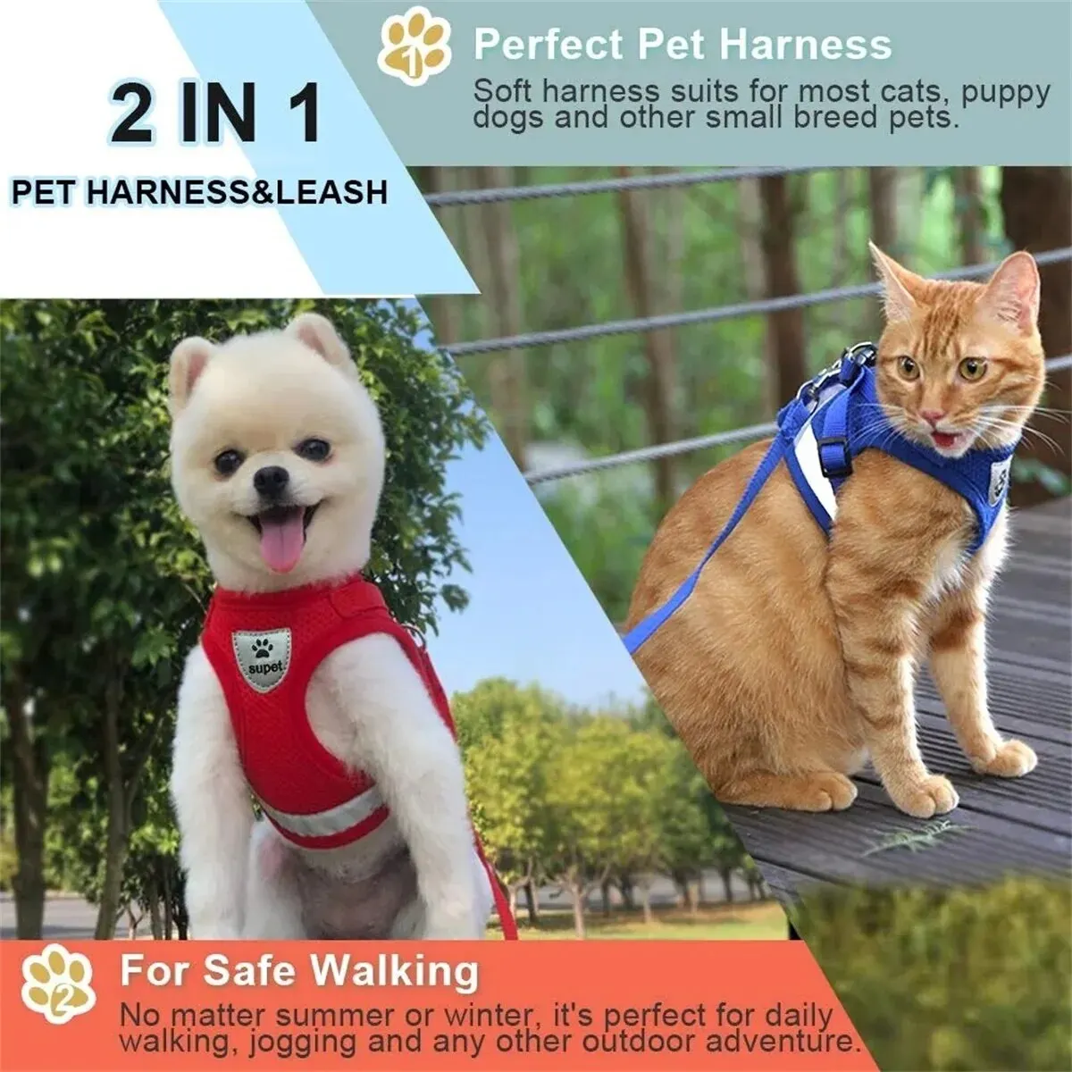 Pet Leash Undershirt Type Harness Breathable Reflective Adjustable Chest Harness Outdoor Dog Carrying Supplies