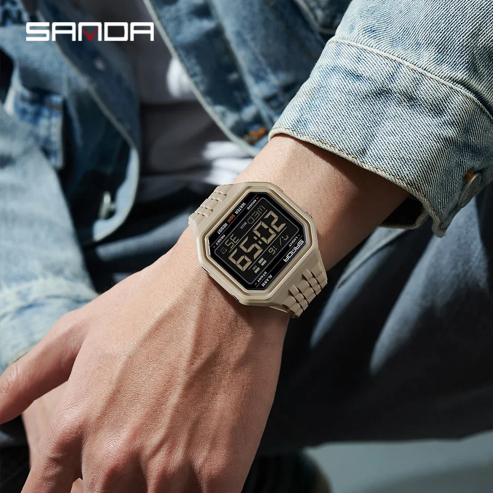 SANDA 2026 New 6366 Retro Block Sports Electronic Watch