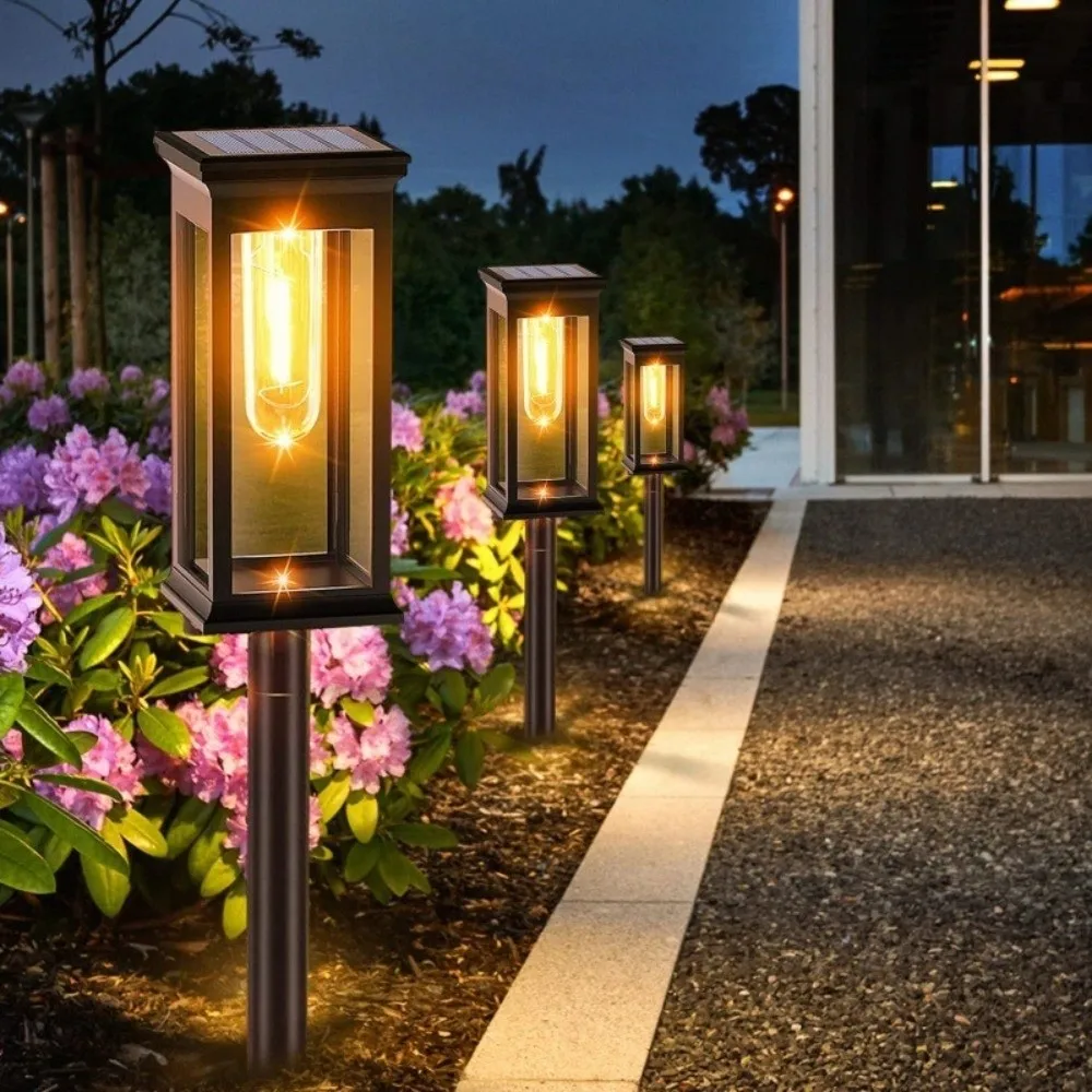 

Warm White Light Solar Pathway Lights LED Lighting Retro Landscape Lights Waterproof Ultra Bright Pathway Lighting Lamp