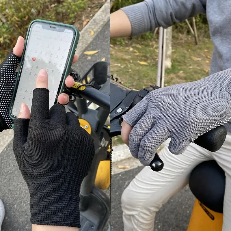 Nylon Anti-slip Fishing Gloves Two Fingers Dispensing Cut Fishing Outdoor Sports Breathable Fishing Gloves Half Finger Gloves