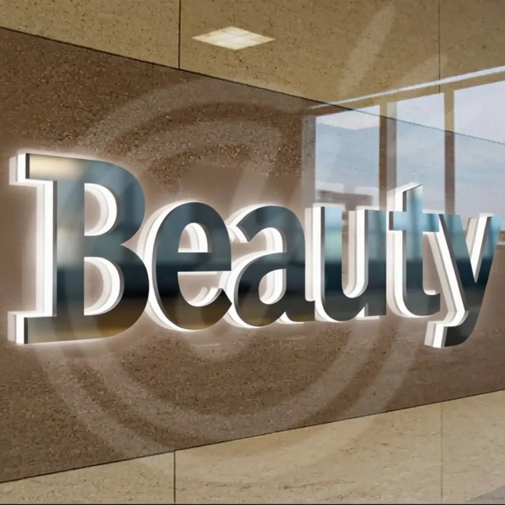 

Custom 3D LED Backlit Metal Letters Sign for Business Storefront Outdoor Waterproof Illuminated Light Up Advertising Signage