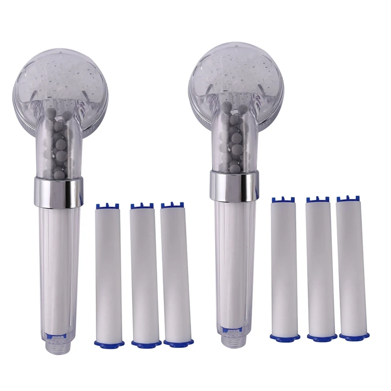 LUDA 2 Set Negative Ions Bathroom Handheld Shower Water Saving Head Set With 3 Filters Portable Shower Head Hand Shower