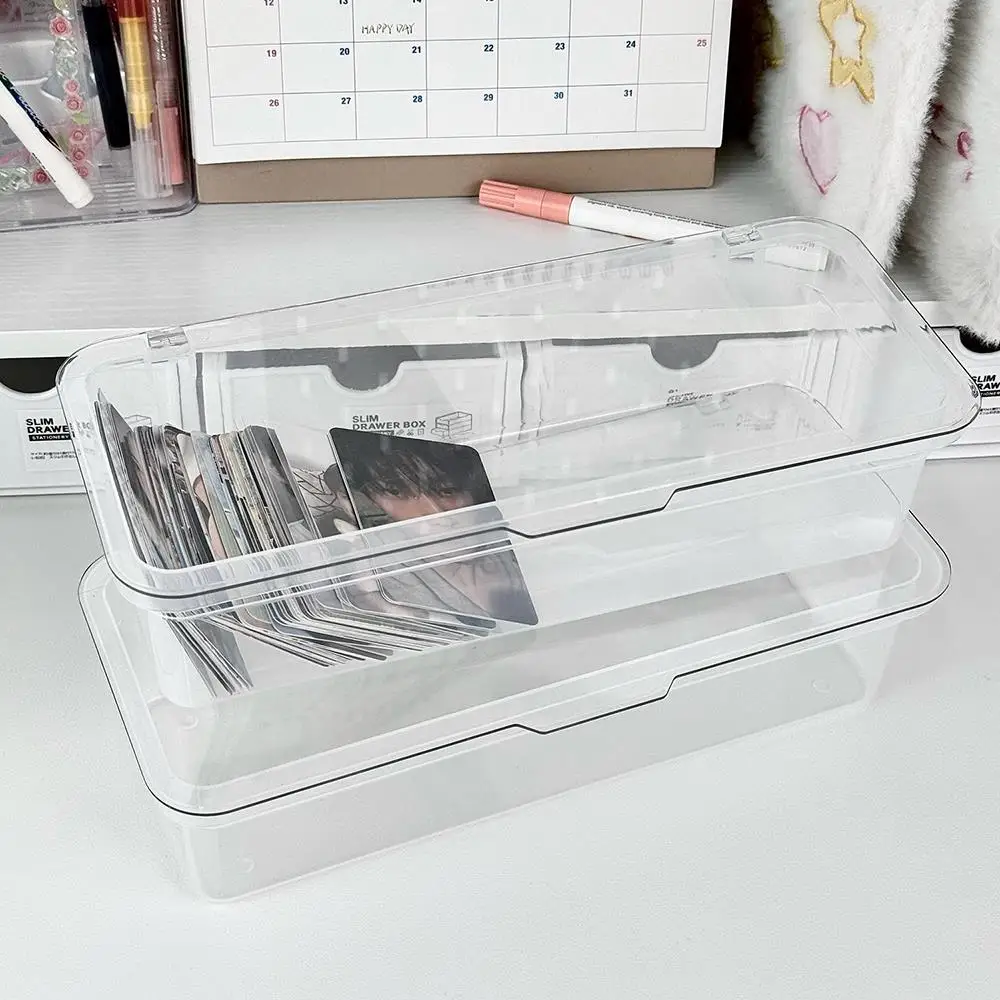 HOT 1PC Transparent Photocards Storage Box Idol Photo Storage Case Game Cards Organizer Jewelry Storage Supplies Desk Stationery