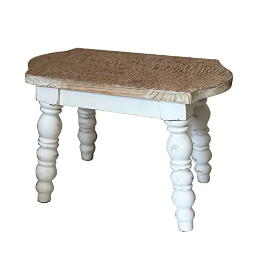 

Wooden Bathroom Farmhouse Step Stool Wood Feet Stool for Adults Bedside Step Plant Stand for Kitchen