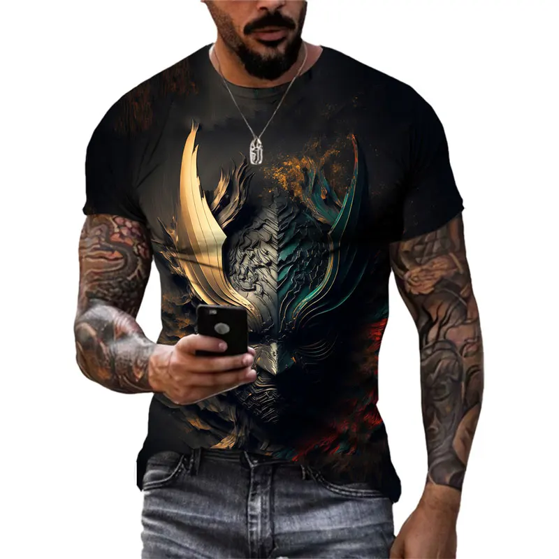 Summer Fashion New Cool Japanese Samurai graphic t shirts Men Casual 3D Printed Street Style Round Neck quick-drying t-shirt Top