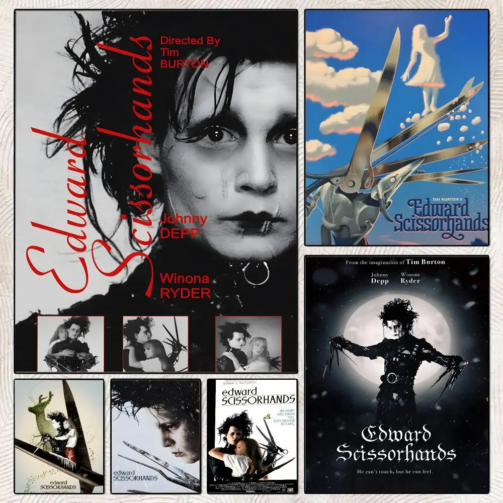Edward S-Scissorhands Classic Movies Poster Decorative Wall Art Stickers Mural For Home Living Room Hallway Decor Gift