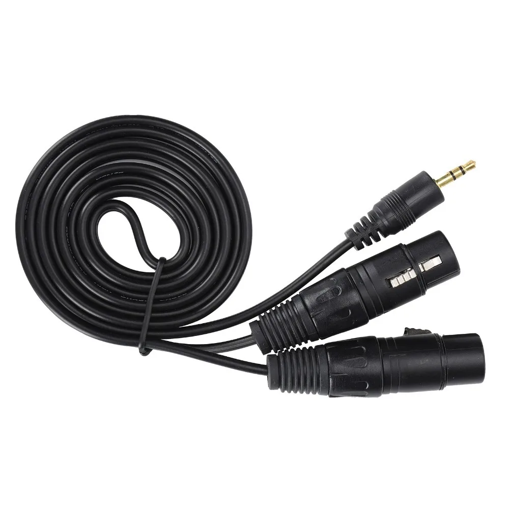 Thickened PVC Jacket 3.5mm to Dual 3PIN XLR Female Microphone Cable Flexible Plug and Play Y Splitter Cable TRS Audio Cable