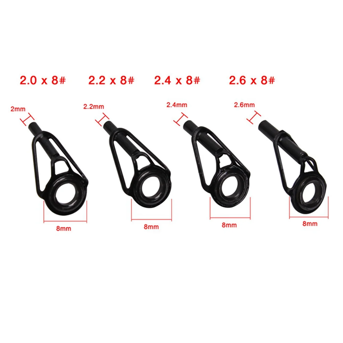 

AA85 80pcs Tube Dia Fishing Rod Tips Repair Kit Stainless Steel & Ceramic Rings Fishings Pole Top Tips Replacement Set