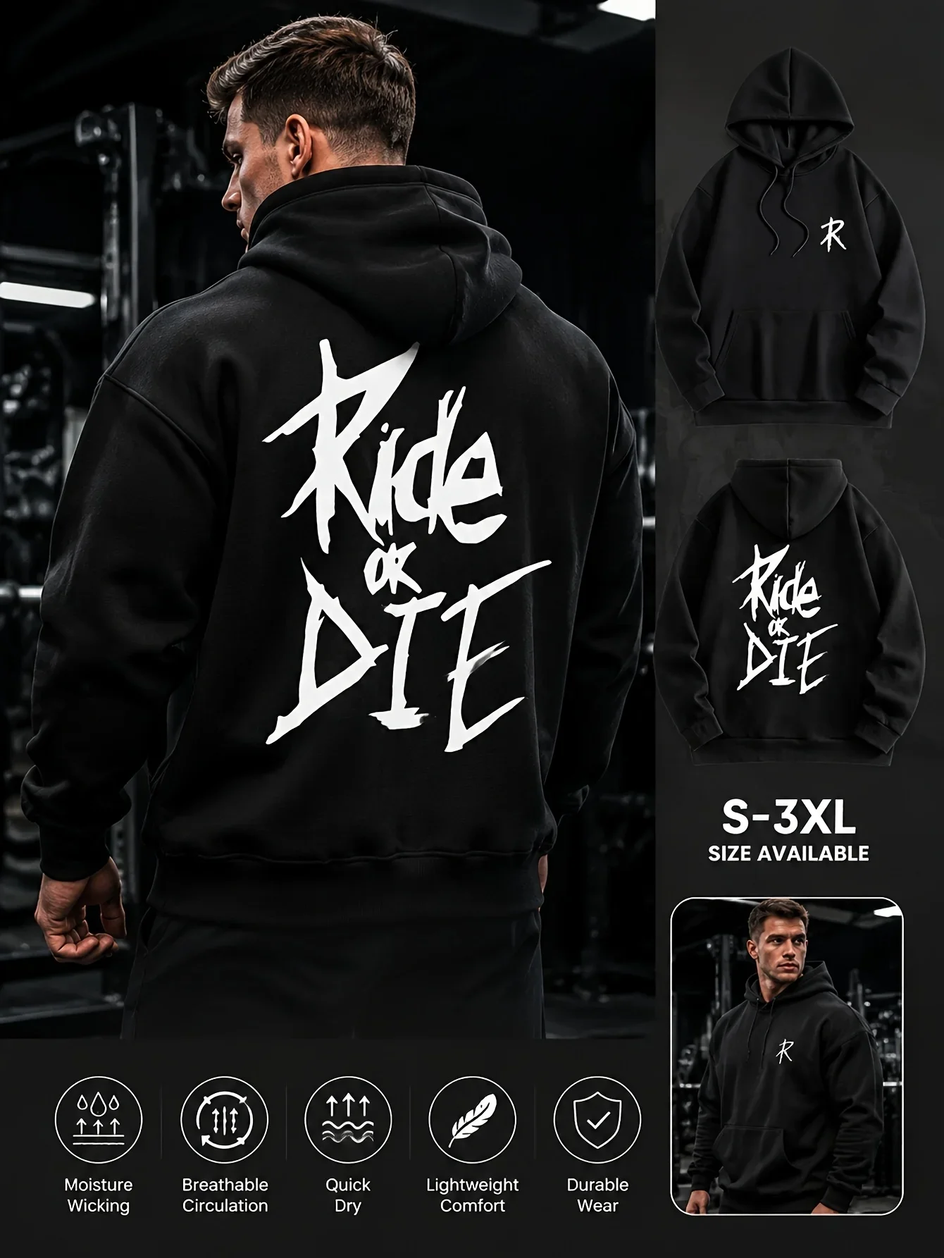 Ride Hoodie Unisex Or Die Motorcycle Biker Moto Racing Bike Speed Graffiti Streetwear Oversized Casual Sport Sweatshirts