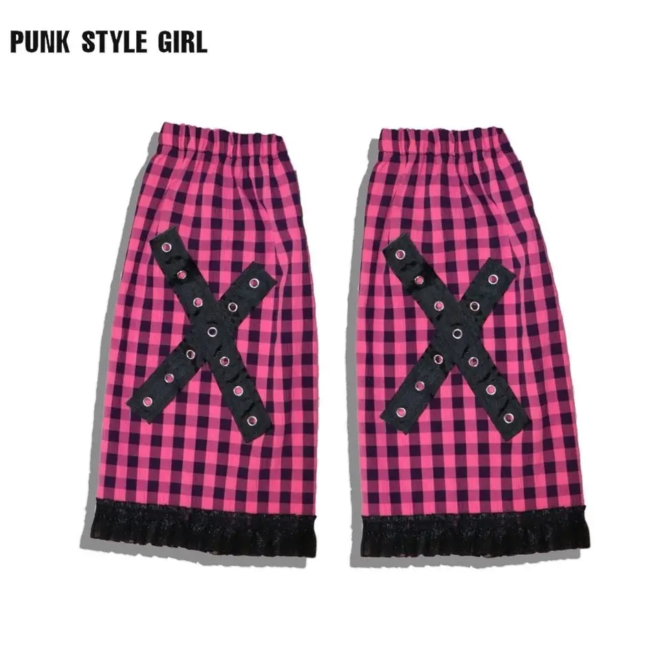 

2024 Japanese Style Plaid Print Y2k Punk Leg Warmers Harajuku Cool Aesthetic Harajuku Kawaii Fashion Leg Warmers