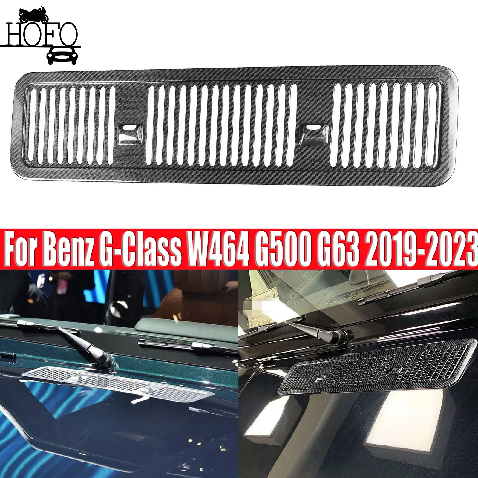 

For Mercedes Benz G Class W464 G500 G63 2019-2023 Dry Carbon Fiber Hood Air Intake Grille Vent Trim
