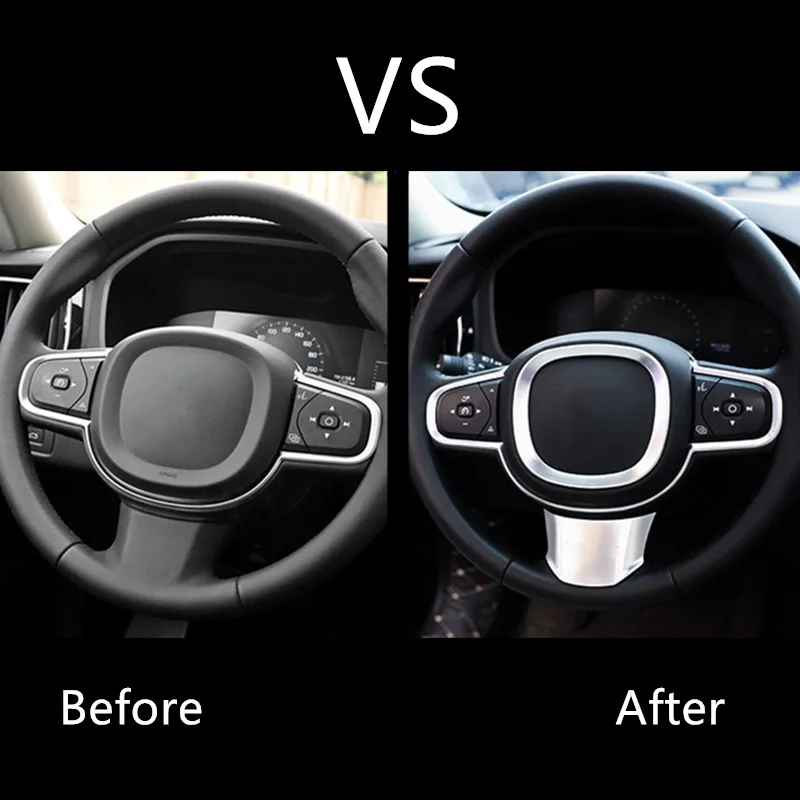 Car Styling Center Console Steering Wheel Frame Decoration Sticker Trim For Volvo S90 XC60 2018 Interior Accessories